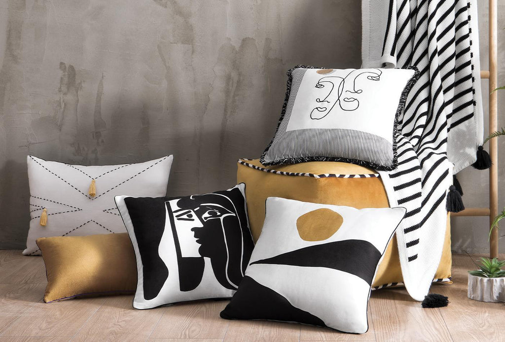 Nappa Fringed Decorative Pillow - Ecru